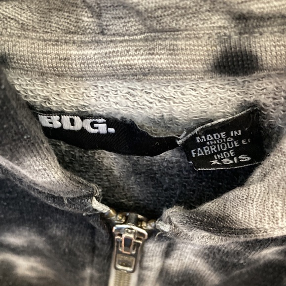 BDG Oversized Grey and Black Zippered Hooded Sweatshirt size XS - Picture 5 of 5